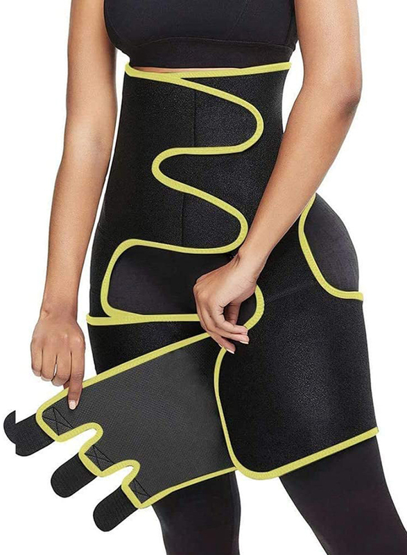 Xysqwz 3-in-1 Waist and Thigh Trimmer, Yellow