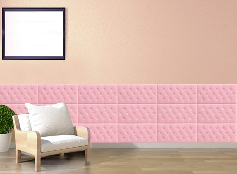 Fabulous Decor Tufted Embossed 3D Wall Panels, Pink