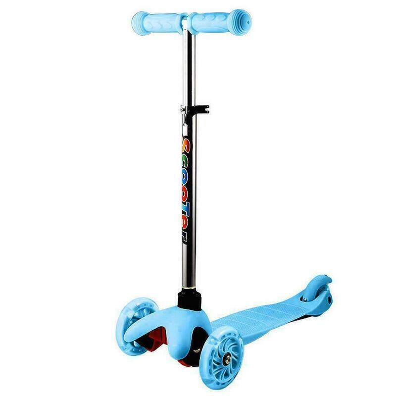 

generic Kick Scooter For Kids Pink and Blue Color 4 Wheels Plastic Scooter For 3-10 Years Old Toddler and kids With Light Up Wheels And Adjustable Handle