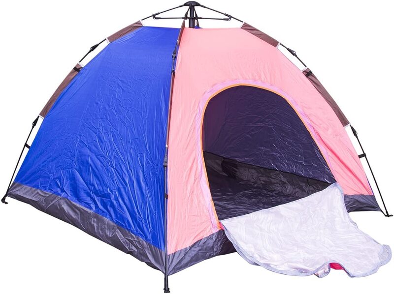 4 Person 200cm Festival Pop-Up Waterproof Dome Backpacking Automatic Camping Tent, PT-9552, Multicolour
