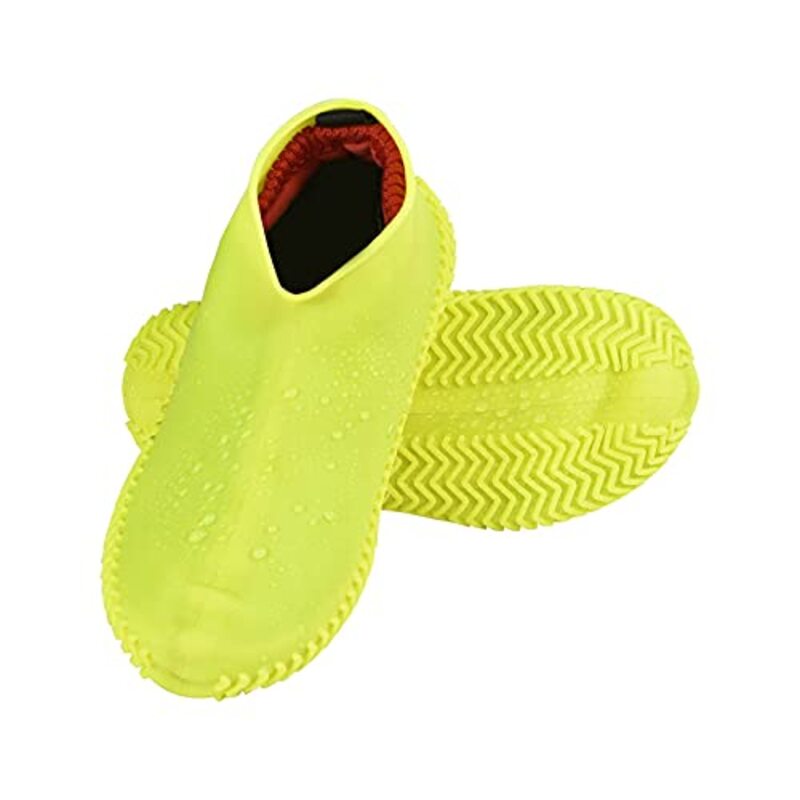 Luxaco Silicone Waterproof Non-slip Wear-resistant Shoe Covers, Small, Yellow