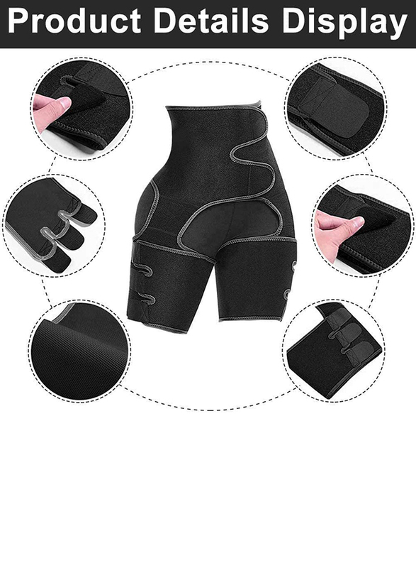 3-in-1 Waist and Thigh Trimmer, Black
