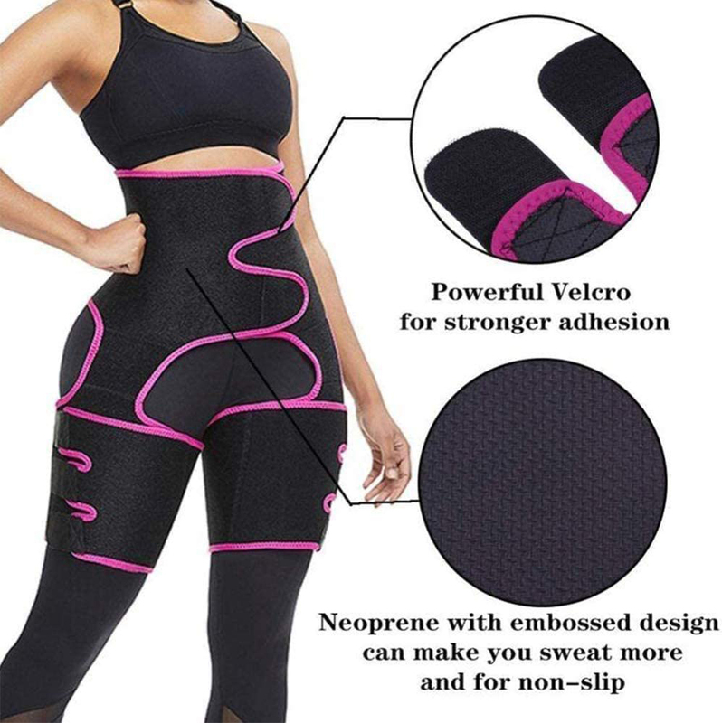 Xysqwz 3-in-1 Waist and Thigh Trimmer, Pink