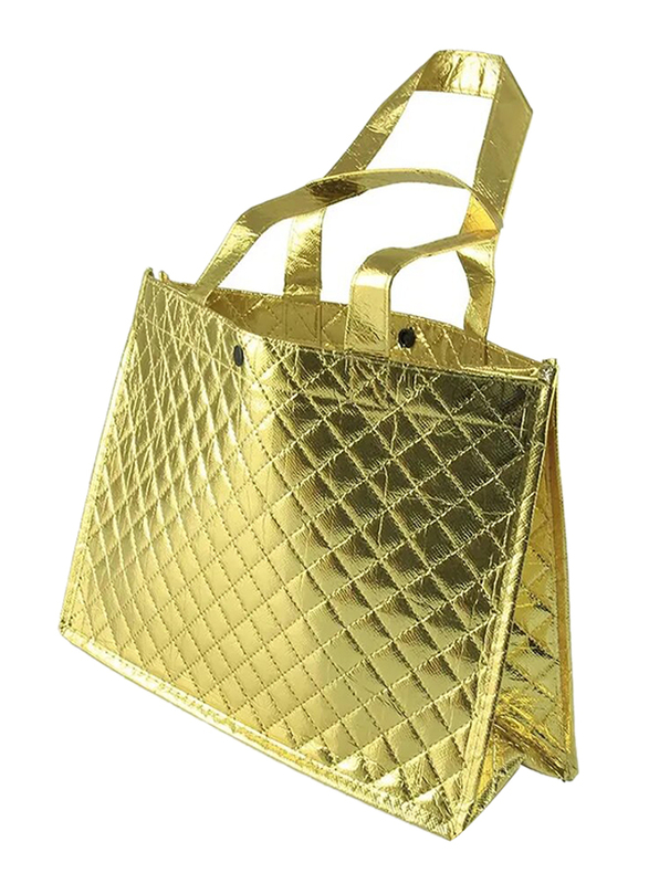Rosymoment Gift Shopping Bag with Handle, Gold