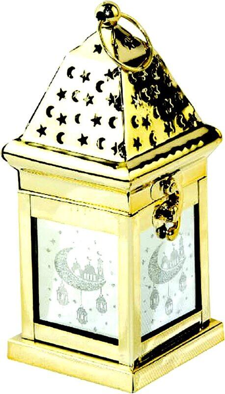 

generic Eid Mubarak Ramadan Kareem Metal LED Lantern Golden Color 17H X 7W CM 3PCS For Eid Celebrations At Home, Offices And Restaurants.
