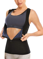 Finlin Slimming Sweat Sauna Vest for Women, Black