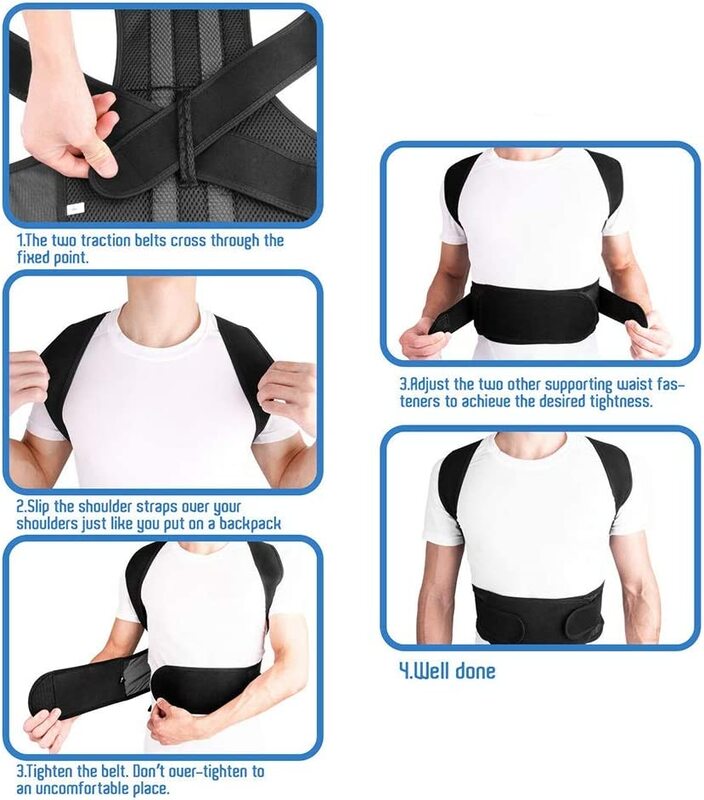 Posture Aligner shoulder Support Adjustable Back Pain Corrector Brace Belt Medical Clavicle Corset Spine Lumbar Orthopedic Relieve Shoulder And Back Pain Suitable For Men Women