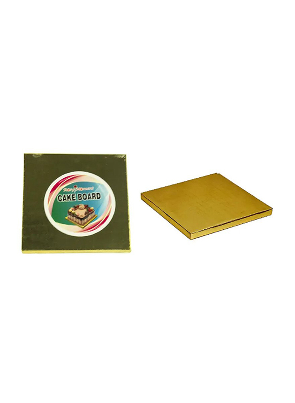 Rosymoment 10-inch Premium Quality Square Cake Board, Gold
