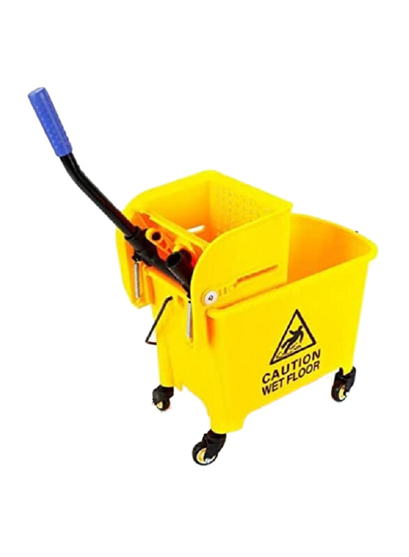 

Wall Beauty Plastic Cleaning Trolley with Mop Bucket, 20L, Yellow