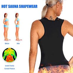 Zenicham Sauna Suit Sweat Vest with Zipper for Women, Black, S/M
