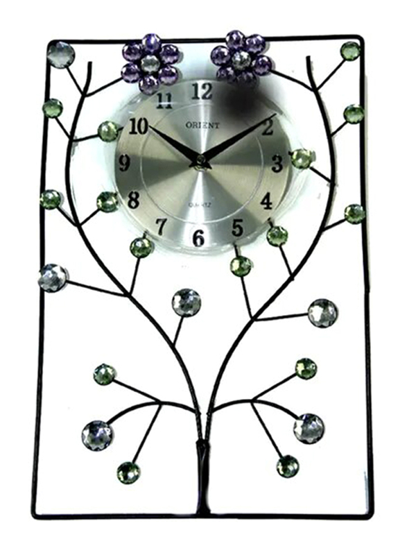 Orient Flower Wall Clock, Black