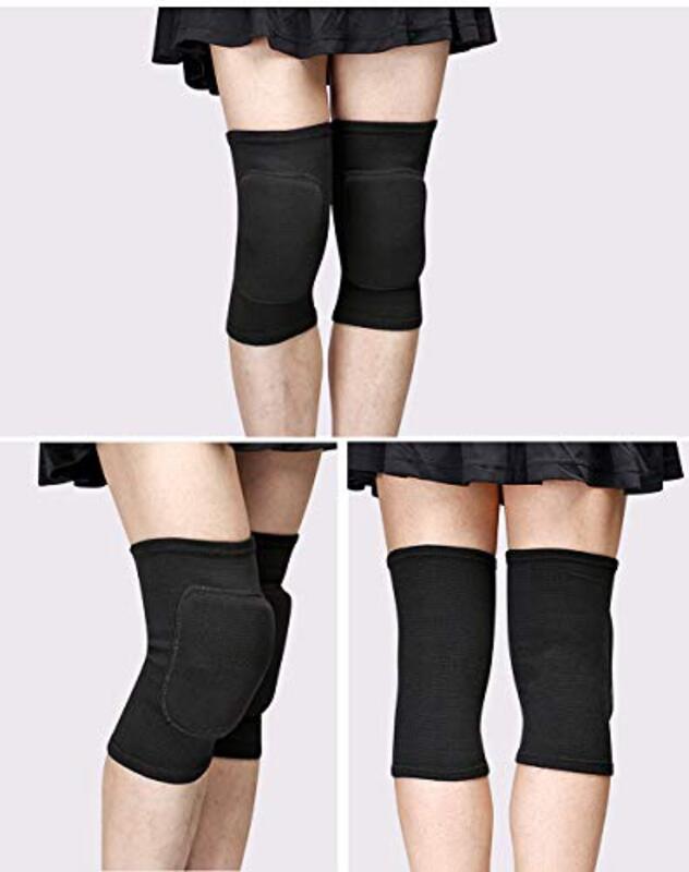 Lzeem Kids Volleyball Kneepad Soft with Sponge for Adult, 1 Pair, Large, Black