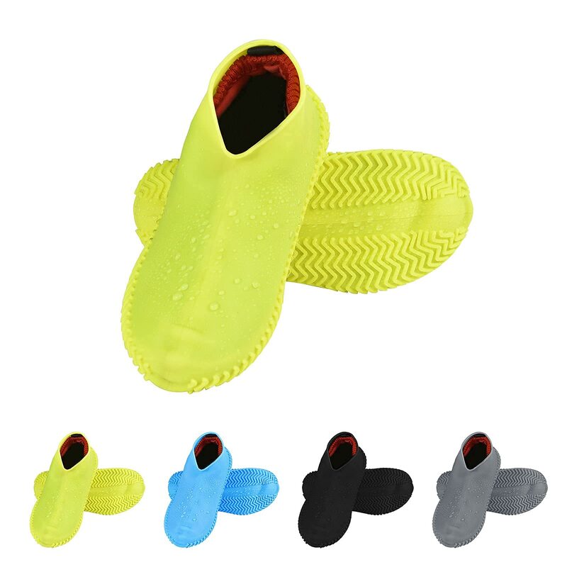 Luxaco Silicone Waterproof Non-slip Wear-resistant Shoe Covers, Small, Yellow