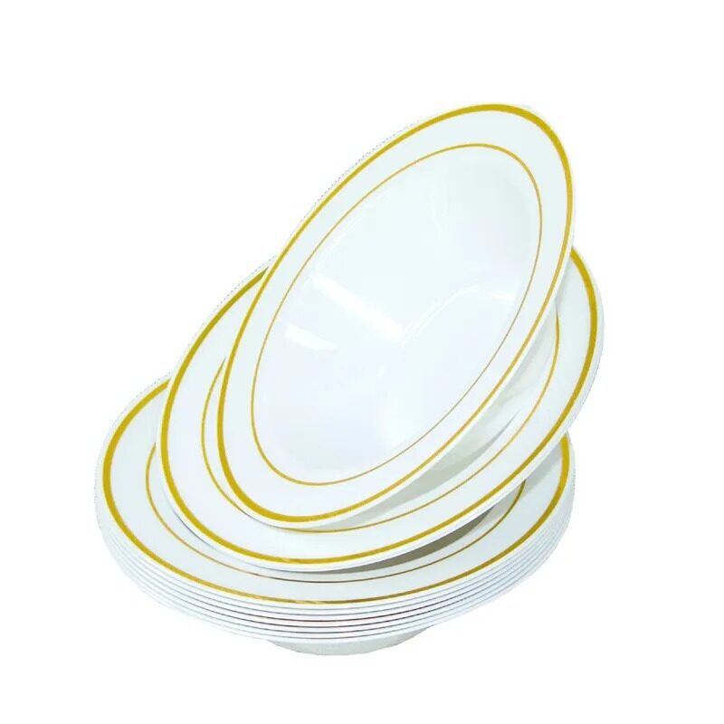 

Rosymoment Plastic Bowl Set of 10, Gold