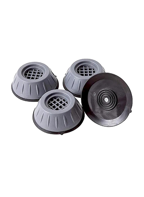 Leostar Rubber Anti Vibration Washing Machine Foot Pads, 4 Pieces, Grey/Black