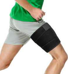 FDTY Hamstring Wrap Compression Sleeve with Anti-Slip Strip Support Thigh Quad Sprains, Black