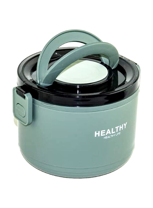 

Generic Healthy Life Single Layer Stainless Steel Inner Round Lunch Box, 1 Liters, Blue