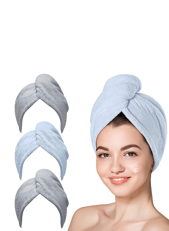 

Hicober Women Microfiber Wet Hair Drying Wrap Towel for Curly Hair, Multicolour, 3-Pieces