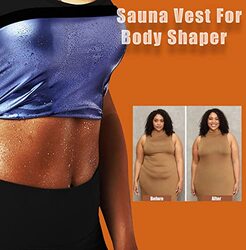 Bodysuner Sauna Sweat Vest Workout Tank Top with Zipper for Women, Black, S/M