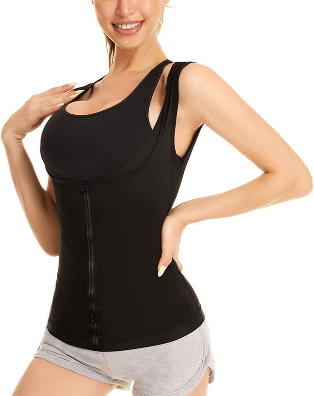 Finlin Slimming Sweat Sauna Vest for Women, Black