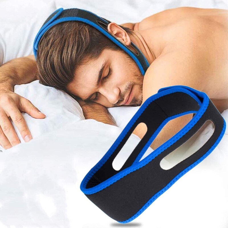 

ExpressShop Anti Snoring Chin Strap Snoring Solution Anti Snoring Effective Stop Snoring Chin Strap Sleep Aids Better, Black/Blue