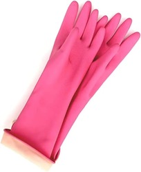 Cleano Household Latex Rubber Dishwashing Gloves, Multicolour, 1 Pair
