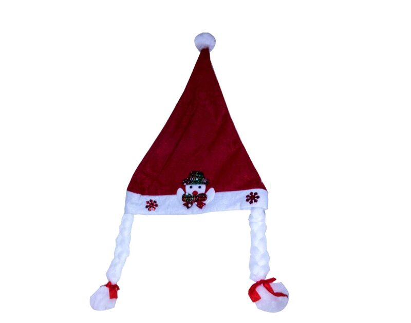 Plush Christmas Santa Hat, 28, x, 38cm, 12 Pieces, Red