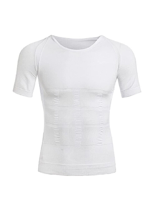 

Clhw Slimming Body Shaper T-Shirt for Men, M, White