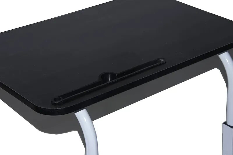 In House Laptop Table Desk Stand with Rolling Wheel, Black