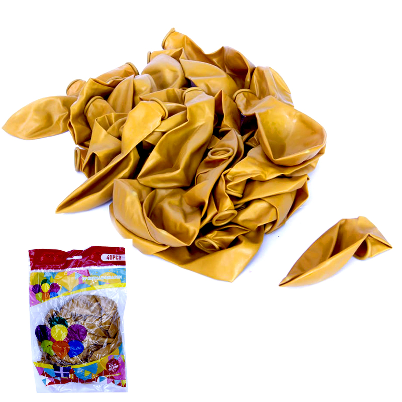Balloon 12inch 40pcs packet Gold color Thick Balloons Ideal for party Decoration, Birthdays, Photo Shoot, Wedding Party, Festival, Event, Carnival (40PCS packet X 100 IN CARTON)