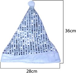 Christmas Hat Santa Hat for kids & Adult Unisex 36x28CM 12 PCS Pack with Snowflakes, Plush Xmas Holiday Hat for New Year Festive Party Supplies