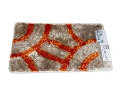 Luxury Bathroom Rug Mat, Grey/Orange