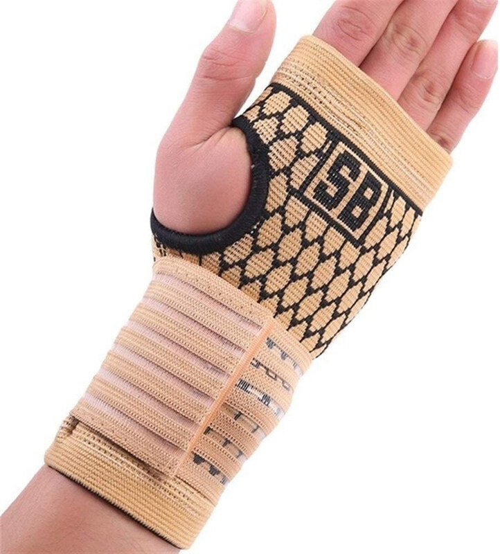 

Kaorou Men Women Fitness Gym Wrist Guard Arthritis Brace Sleeve Support Glove, Light Yellow