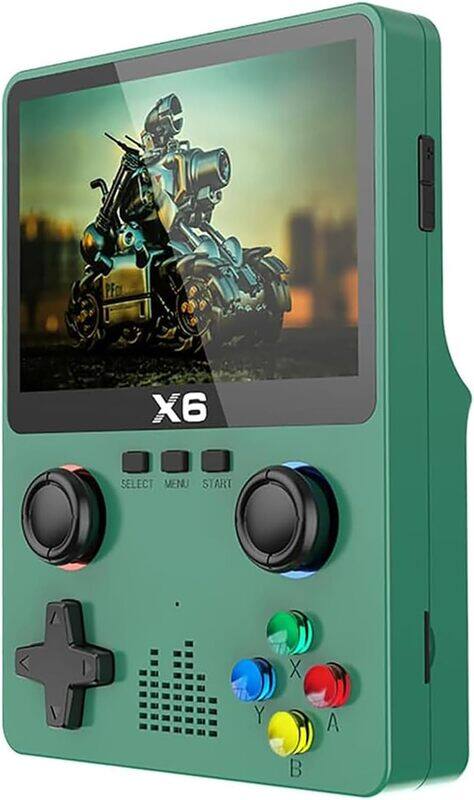 

MaxcBd X6 Handheld Game Console, Retro Game Console Built-in 32GB 10000+ Classic Games, 3.5-inch OCA IPS Screen, Dual 3D Joystick, 11 Emulators, Handheld Gam