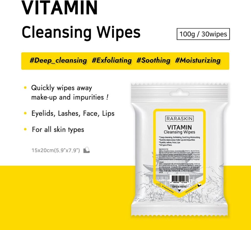 Raraskin Cleansing Wipes - Vitamin