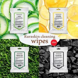 RARASKIN Cleansing Wipes gently remove makeup, eliminate impurities and refresh the skin (Pack of 4)