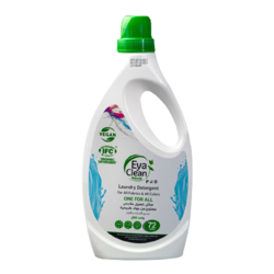 Eya Clean Pro Liquid Laundry detergent, organic and vegan odorless and colorless 1800 ml 72 Uses