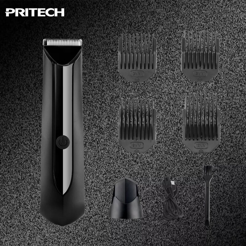 Pritech Smooth Body Trimmer 3 in 1- Remove Excess Body Hair- Waterproof - Electric Trimmer - Rechargeable - Stainless Steel Blades - Ergonomic Grip Design - Unisex - Male - female - PR-8003