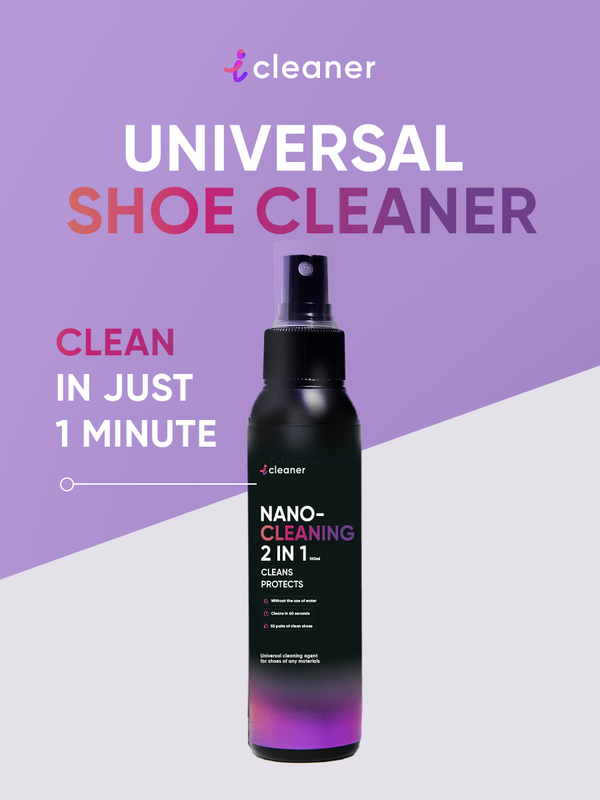 Icleaner Nano-Cleaning 2in1 250ml - Unique NANO technology - All-season use - Easy and ultra effective cleaning of shoes- 100ML