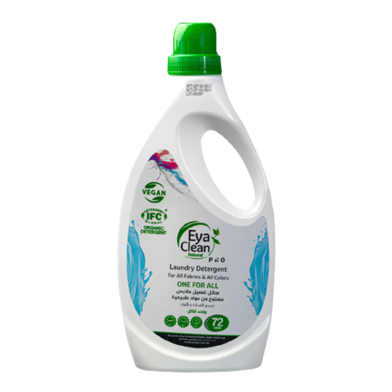 Eya Clean Pro Liquid Laundry detergent, organic and vegan Aloe Vera fragnance 1800 ml 72 Uses