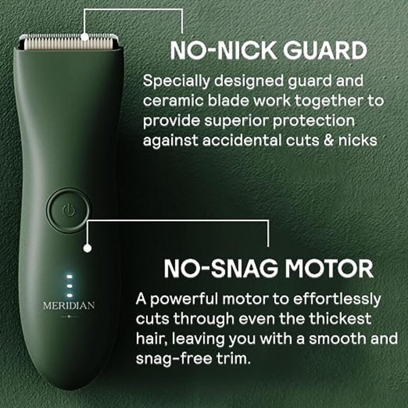 The Trimmer by Sandokey : Electric Below-The-Belt Trimmer Built for Men Effortlessly Trim Pesky Hair Waterproof Groin & Body Shaver 90 Minute Battery Life