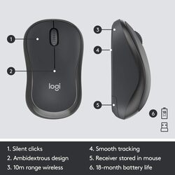 Logitech MK295 Wireless English Keyboard and Mouse Combo, Black