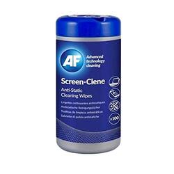 AF Screen-Clene anti-Static Screen Cleaning Wipes Tub, 100 Pieces, White