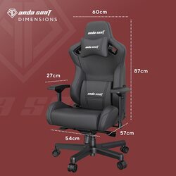 Anda Seat Adjustable Swivel Gaming Chair, Black