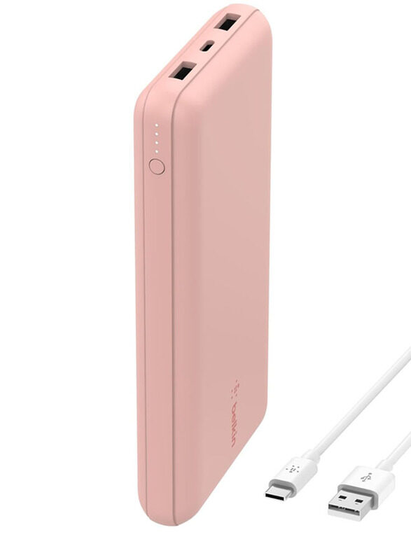 

Belkin 20000mAh Wired Power Bank with USB Type A & USB Type C Input, Rose Gold