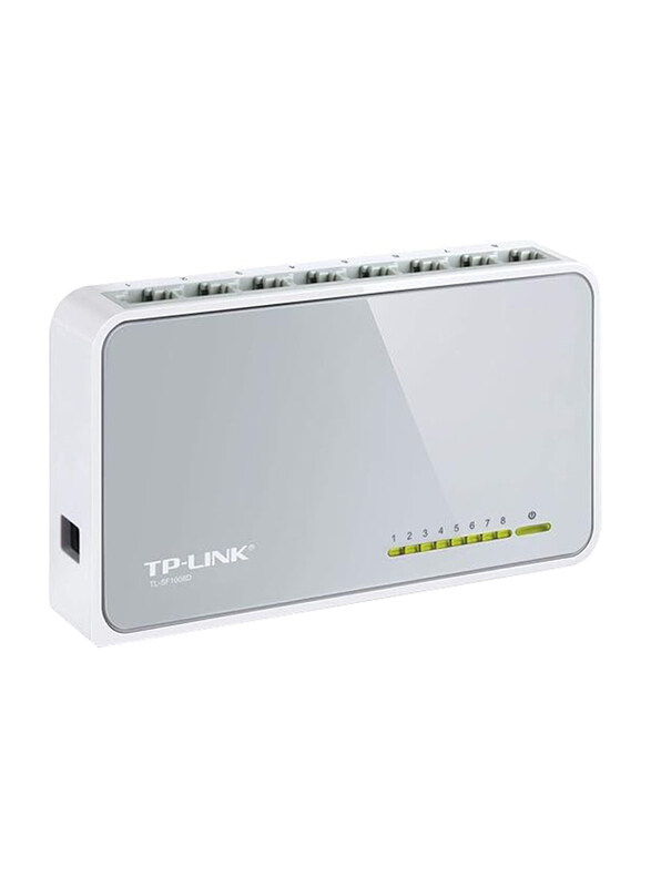 

TP-Link TL-SF1008D V11 8-Port 10/100Mbps Desktop Switch, Silver/White