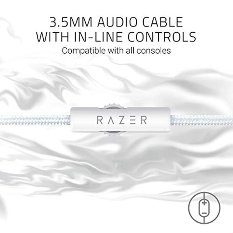 Razer Wired Kraken - Multi-Platform Gaming Headset with Mic, Mercury White