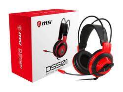 MSI Wired DS501 Stereo Gaming Headset with Mic for PC, Red