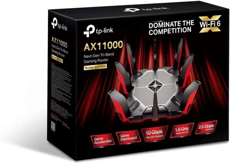 TP-Link Archer AX11000 Next-Gen Tri-Band Gaming Router, Black