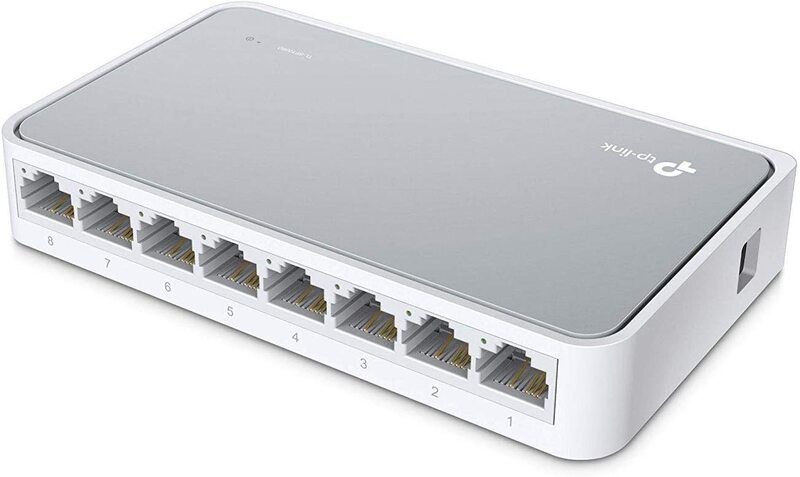 TP-Link TL-SF1008D 8-Port 10/100Mbps Desktop Switch, White